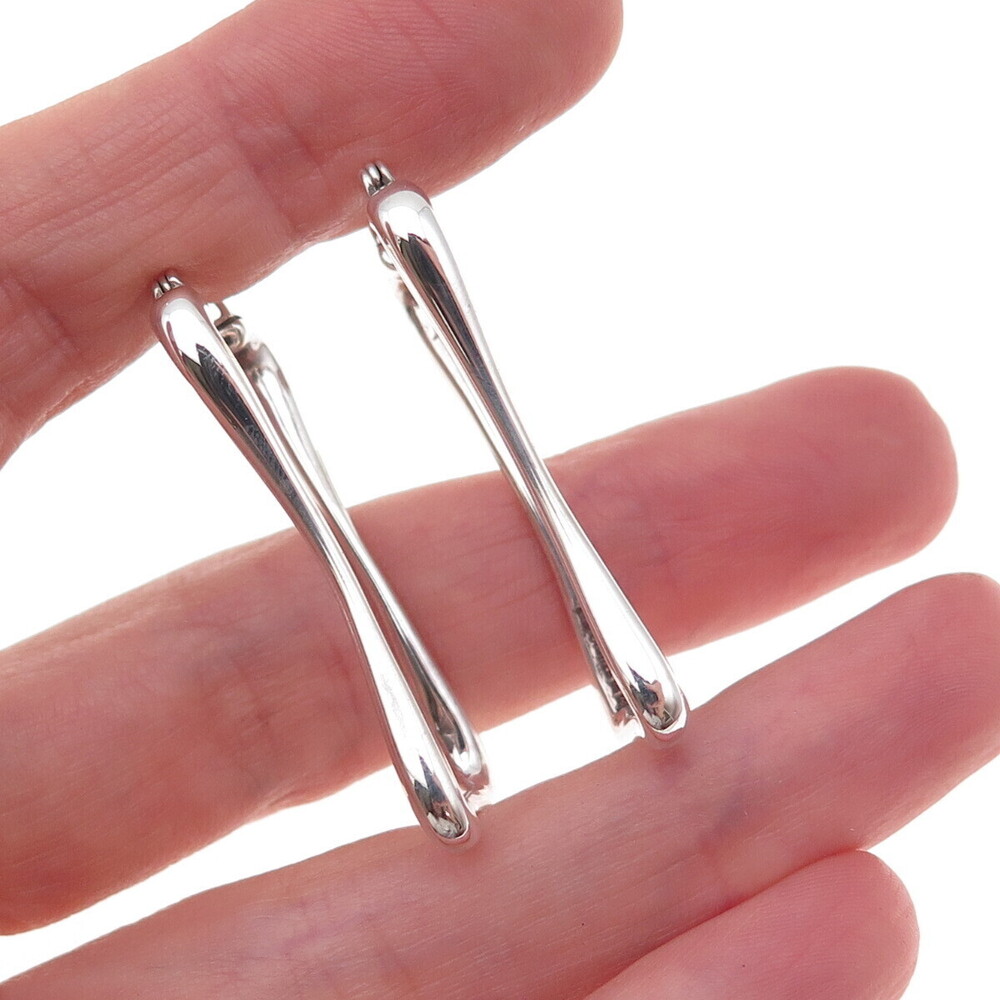 Robert Lee Morris 925 Sterling Silver Vintage Modernist Hoop Earrings